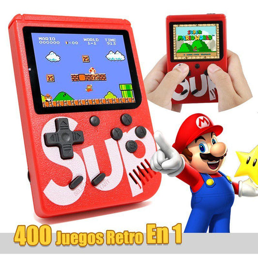 Mini Consola SUP con 400 juegos clásicos + segundo control🚀